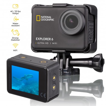 Cámara Deportiva Action Cam Explorer National Geographic 4K Ultra-HD con amplia gama accesorios incluidos