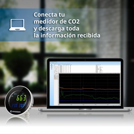 Bresser, Medidor de CO2 BRESSER con registrador de datos para controlar la  calidad del aire INV